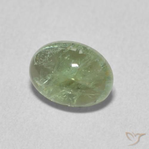 Tormalina Verde chiaro naturale da 1.29 ct, Ovale, Trasparente
