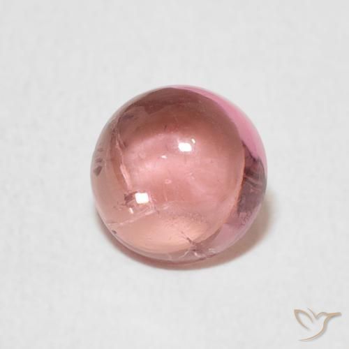 Tormalina Rosa arancio naturale da 0.77 ct, Rotondo, Trasparente