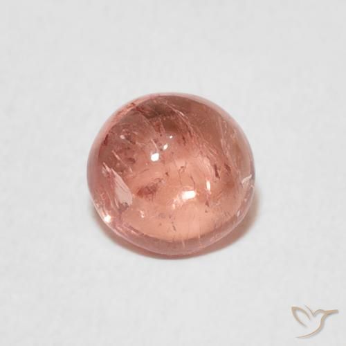0.93ct Naturale Rosa arancione Tormalina, Rotondo, Trasparente