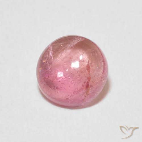 Tormalina Rosa gomma da masticare naturale da 0.88 ct, Rotondo, Trasparente