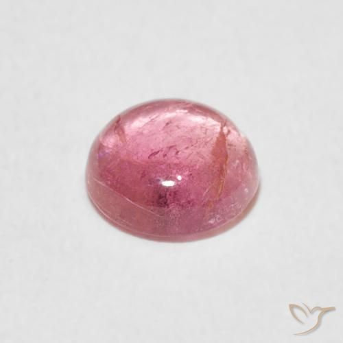 Tormalina Rosa gomma da masticare naturale da 0.88 ct, Rotondo, Trasparente