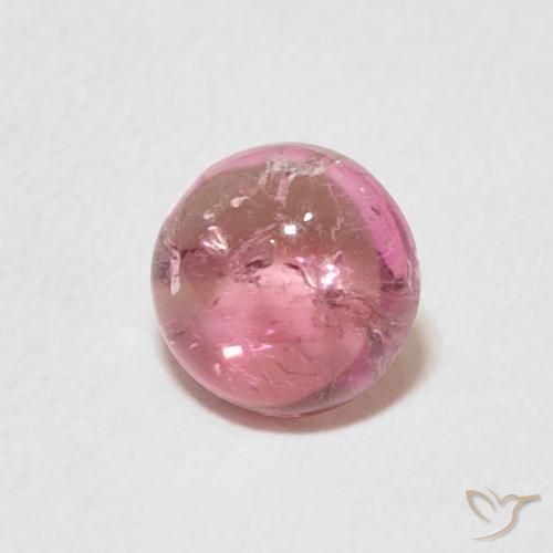 Tormalina rosa magenta naturale da 0.90 ct, Rotondo, Trasparente