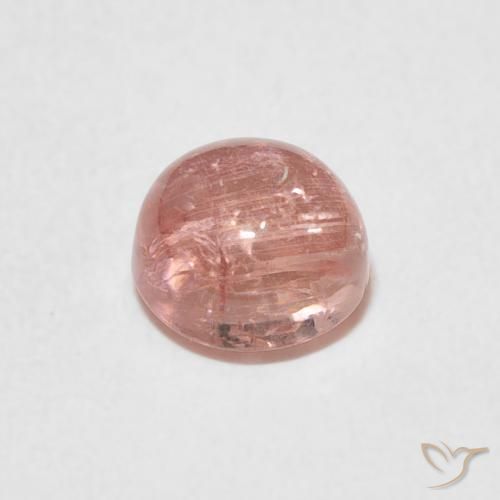 Tormalina Rosa terroso naturale da 1.29 ct, Rotondo, Trasparente