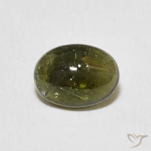 1.53ct Naturale Verde marroncino Tormalina, Ovale, Trasparente