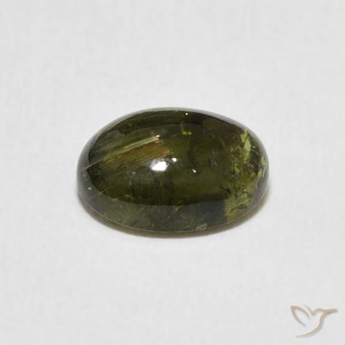 Tormalina Verde marroncino naturale da 1.53 ct, Ovale, Trasparente