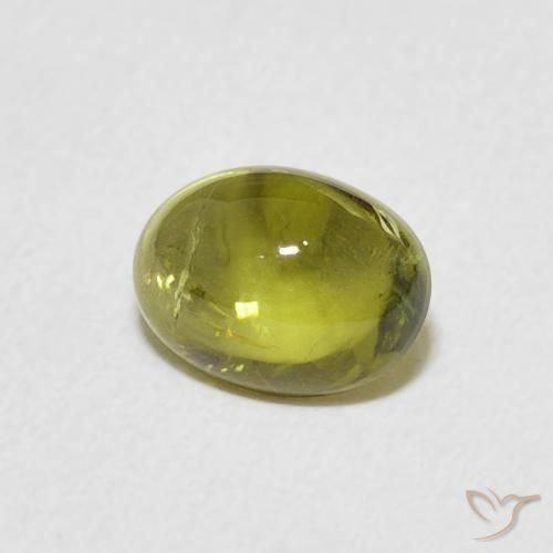 Tormalina Caldo terroso verde naturale da 1.44 ct, Ovale, Trasparente