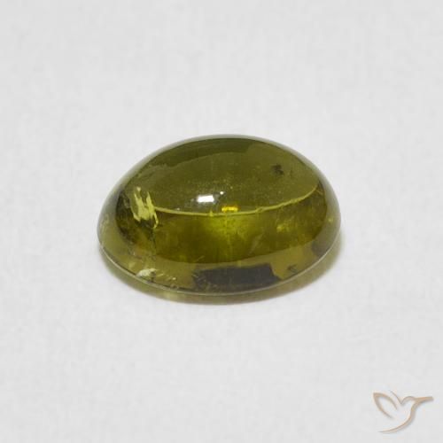 Tormalina Caldo terroso verde naturale da 1.44 ct, Ovale, Trasparente
