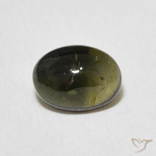 1.50ct Naturale Verde scuro Tormalina, Ovale, Trasparente