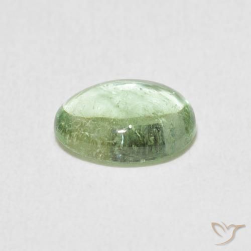 Tormalina Verde giallastro pallido naturale da 1.06 ct, Ovale, Trasparente