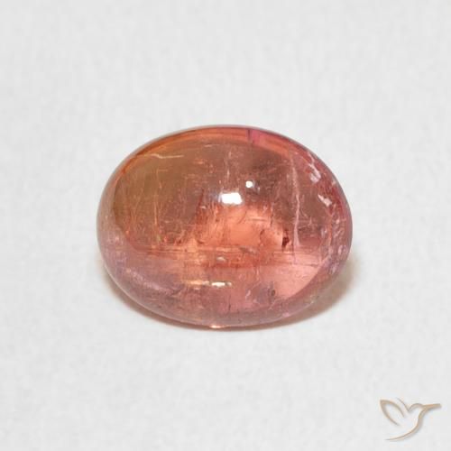 1.90ct Naturale Rosa arancione Tormalina, Ovale, Trasparente