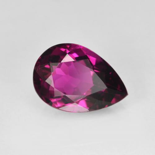 Tormalina medium dark-purple naturale da 1,54 ct, taglio a pera, VVS