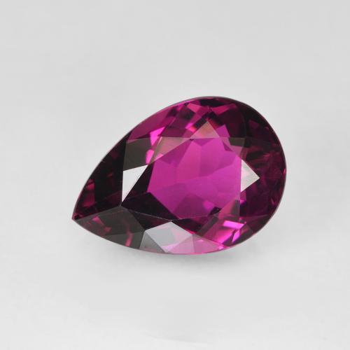 Tormalina medium dark-purple naturale da 1,54 ct, taglio a pera, VVS