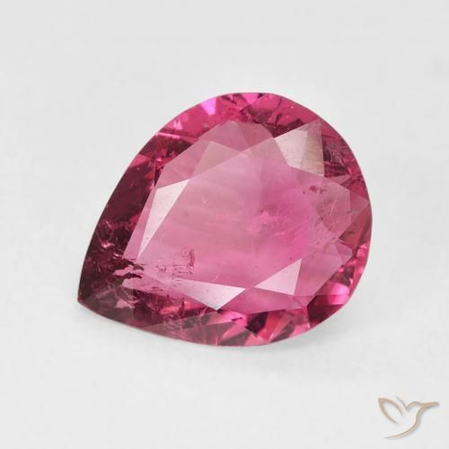 3.02ct Naturale Rosa scuro Tormalina, Forma a pera, VS