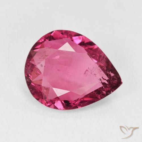 Tormalina Rosa scuro naturale da 3.02 ct, Forma a pera, VS