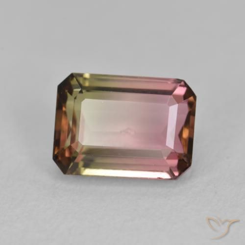 Tormalina Bi-Colore naturale da 1.51 ct, Ottagonale / Taglio smeraldo, VS