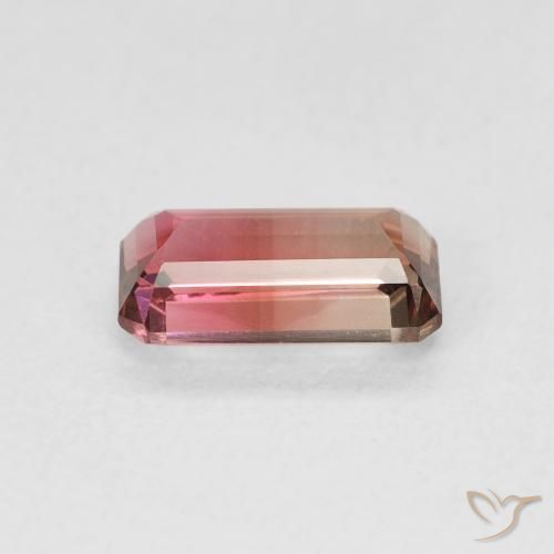 Tormalina Bi-Colore naturale da 1.28 ct, Ottagonale / Taglio smeraldo, VVS
