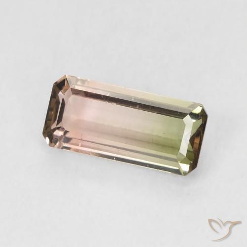 Tormalina Bi-Colore naturale da 1.36 ct, Ottagonale / Taglio smeraldo, VVS-VS