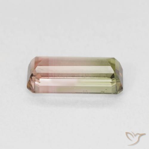 Tormalina Bi-Colore naturale da 1.36 ct, Ottagonale / Taglio smeraldo, VVS-VS