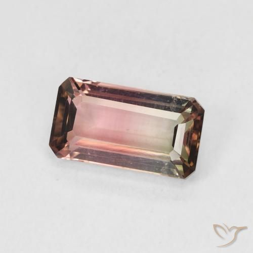 Tormalina Bi-Colore naturale da 1.34 ct, Ottagonale / Taglio smeraldo, VVS