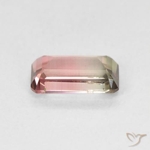 Tormalina Bi-Colore naturale da 1.34 ct, Ottagonale / Taglio smeraldo, VVS