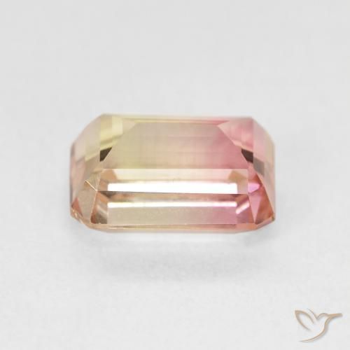 Tormalina Bi-Colore naturale da 2.38 ct, Ottagonale / Taglio smeraldo, VVS