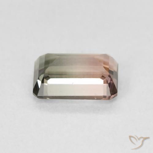 Tormalina Bi-Colore naturale da 1.18 ct, Ottagonale / Taglio smeraldo, VVS-VS