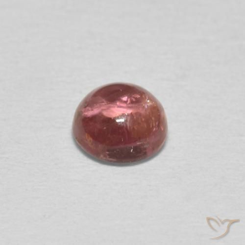Tormalina Rosa rossastra naturale da 0.59 ct, Rotondo, Trasparente