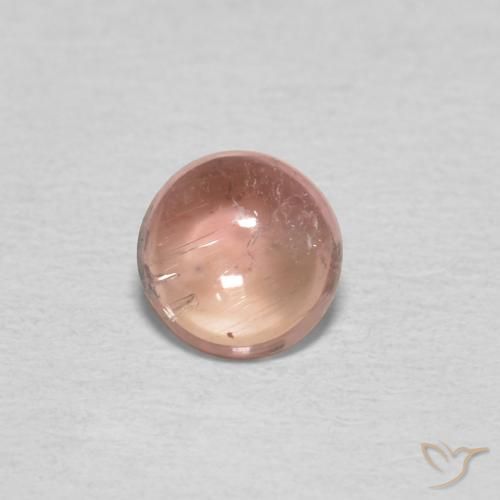 0.50ct Naturale Rosa salmone Tormalina, Rotondo, Trasparente