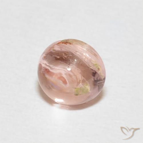 Tormalina Rosa terroso naturale da 0.64 ct, Rotondo, Trasparente