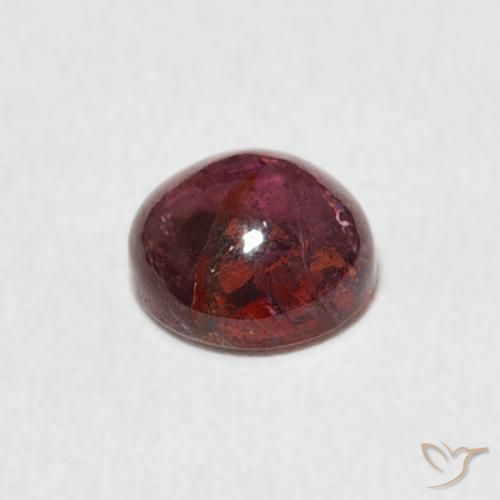 Tormalina Vino Rosso Profondo naturale da 0.64 ct, Rotondo, Trasparente