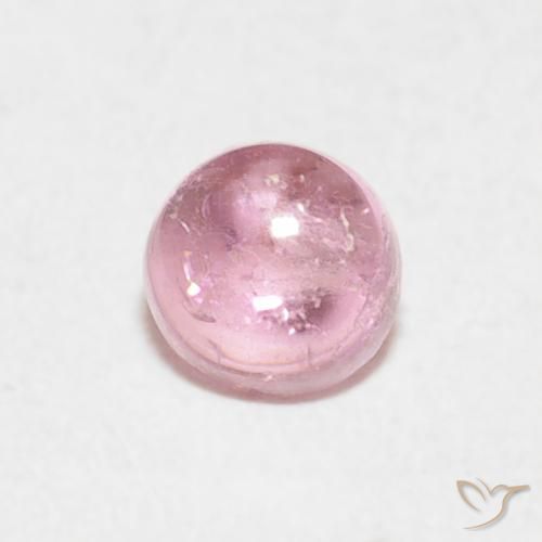 Tormalina Rosa chiaro naturale da 0.37 ct, Rotondo, Trasparente
