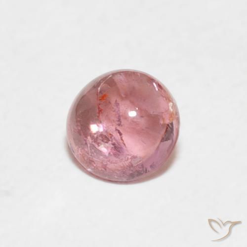Tormalina Tono rosa gomma da masticare naturale da 0.45 ct, Rotondo, Trasparente