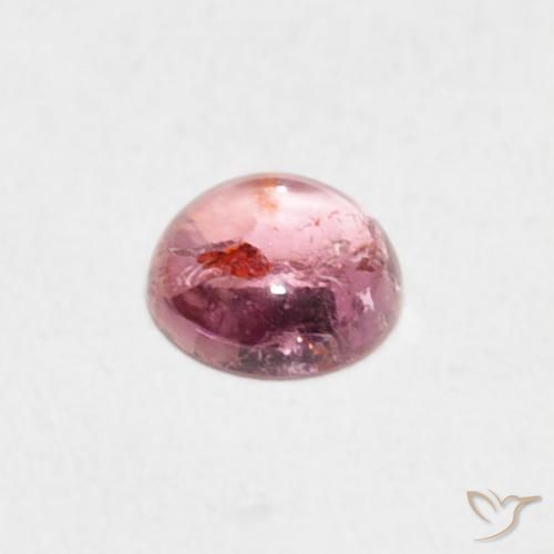 Tormalina Tono rosa gomma da masticare naturale da 0.45 ct, Rotondo, Trasparente