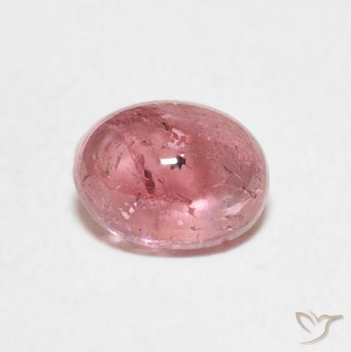 0.80ct Naturale Rosa gomma da masticare Tormalina, Ovale, Trasparente