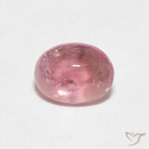 0.65ct Naturale Rosa gomma da masticare Tormalina, Ovale, Trasparente