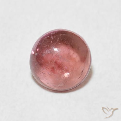 0.61ct Naturale Light Candy Apple Red Tormalina, Rotondo, Trasparente
