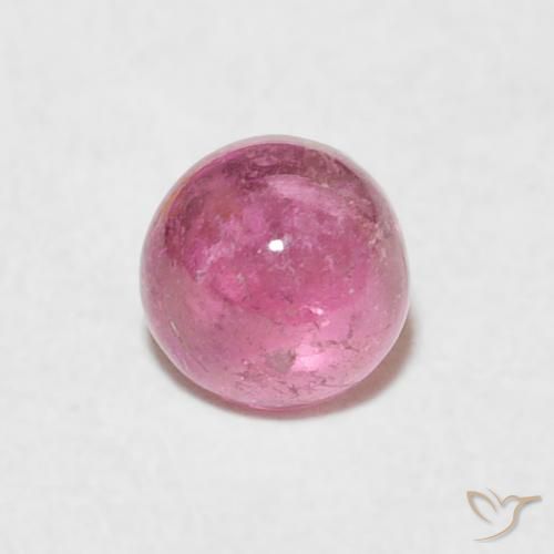 0.65ct Naturale Rosa gomma da masticare Tormalina, Rotondo, Trasparente