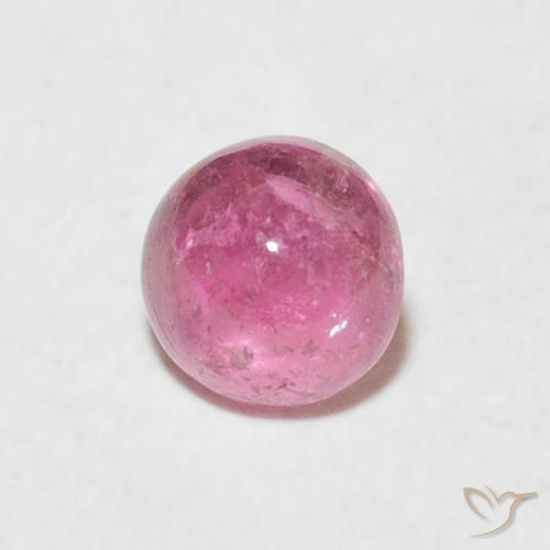 Tormalina Rosa gomma da masticare naturale da 0.65 ct, Rotondo, Trasparente
