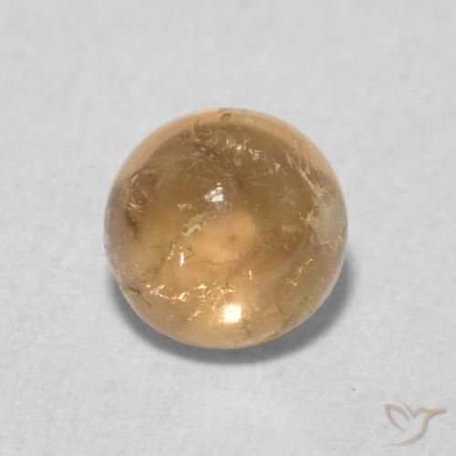Tormalina Golden-Peach naturale da 0.62 ct, Rotondo, Trasparente
