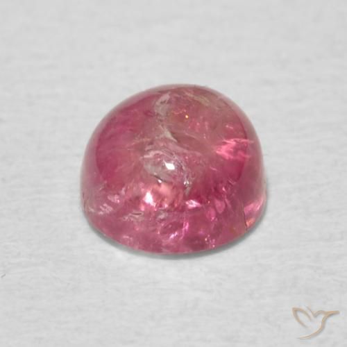 Tormalina Tono rosa caldo naturale da 0.74 ct, Rotondo, Trasparente