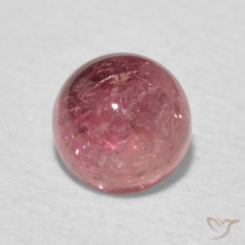 Tormalina Rosa intenso naturale da 0.80 ct, Rotondo, Trasparente