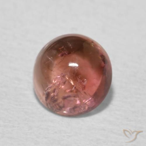 Tormalina rosa lampone naturale da 0.65 ct, Rotondo, Trasparente
