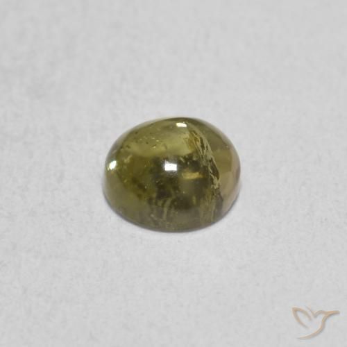 Tormalina Verde terroso naturale da 0.63 ct, Rotondo, Trasparente