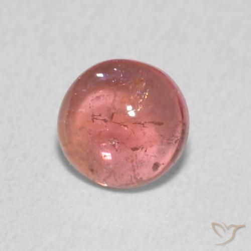 Tormalina Rosa arancio naturale da 0.48 ct, Rotondo, Trasparente