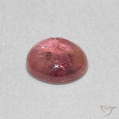 Tormalina Rosa arancio naturale da 0.48 ct, Rotondo, Trasparente