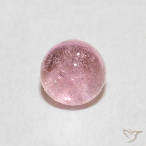 0.70ct Naturale Rosa chiaro gomma da masticare Tormalina, Rotondo, Trasparente
