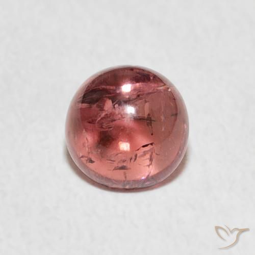 1.00ct Naturale Rosa scuro Tormalina, Rotondo, Trasparente