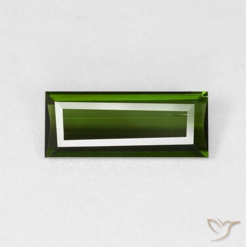 0.95ct Naturale Verde terroso Tormalina, Taglio a baguette, VS