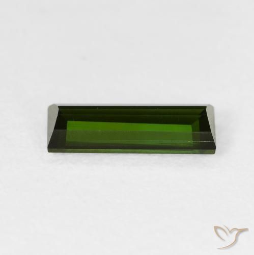 Tormalina Verde terroso naturale da 0.95 ct, Taglio a baguette, VS