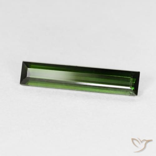 Tormalina Verde foresta naturale da 1.28 ct, Taglio a baguette, VS